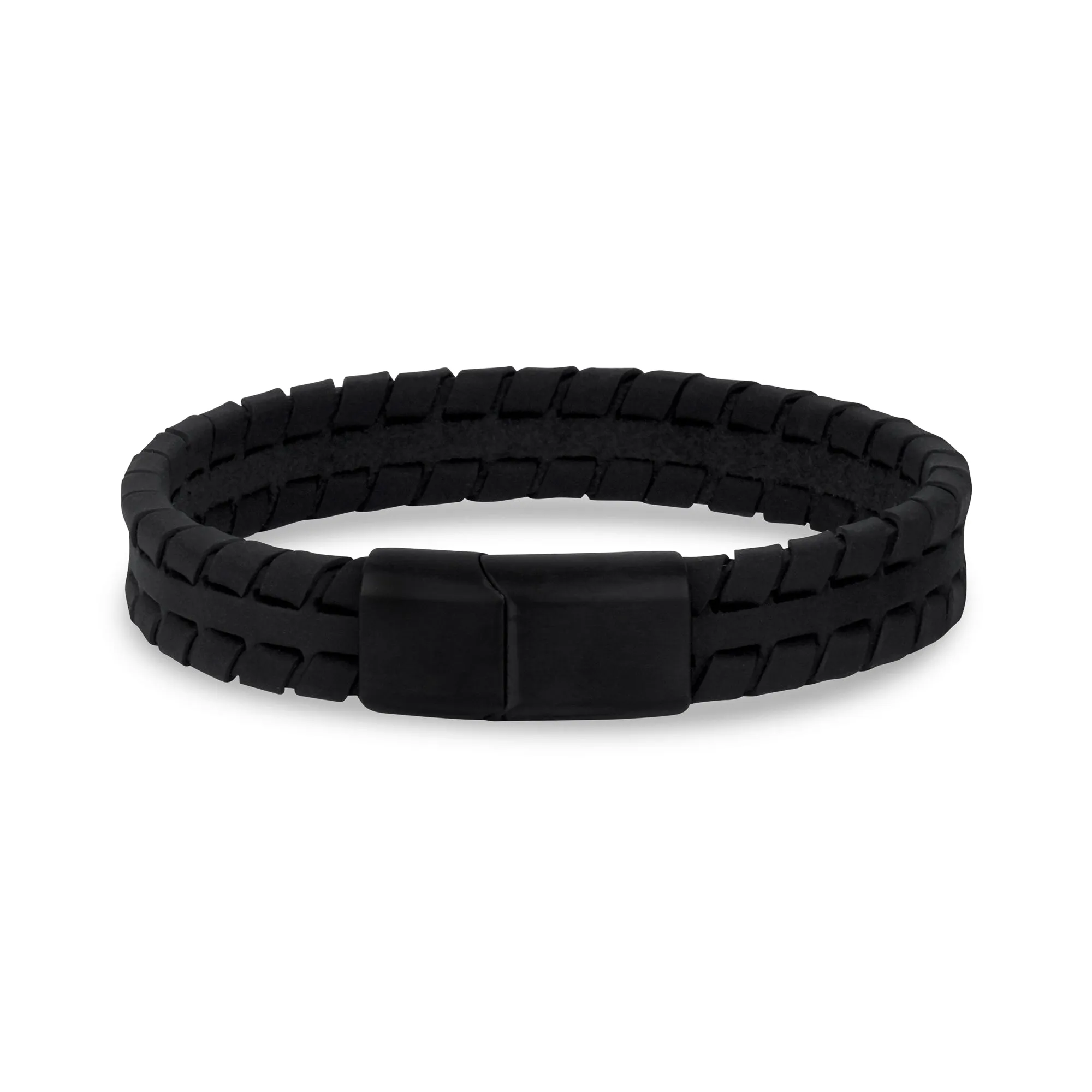 12mm Tire Track Leather Bracelet
