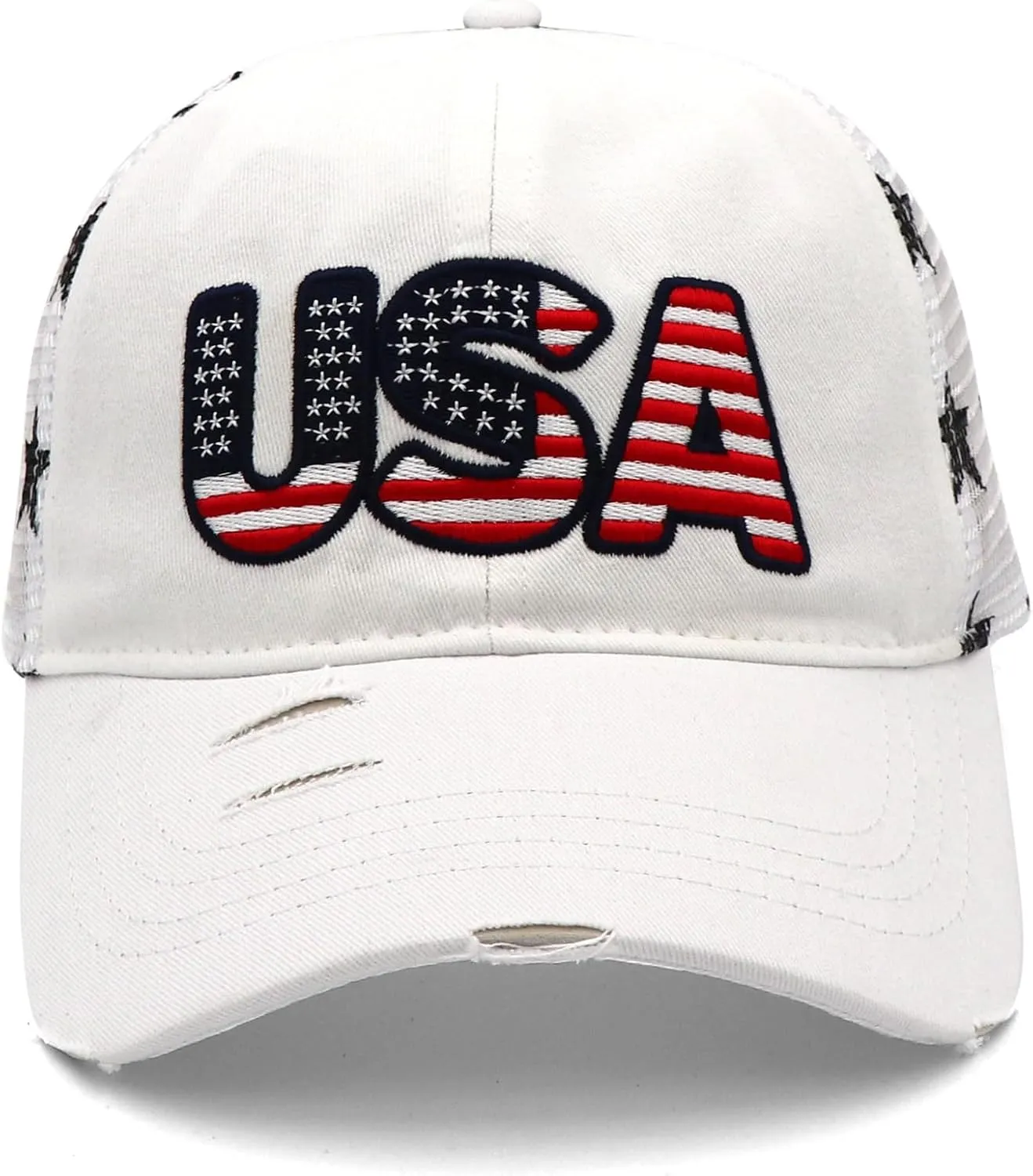 4th of July Hat - American Flag USA Trucker hat for Women Men - Fourth of July Patriotic Hat - 4th of July Accessories