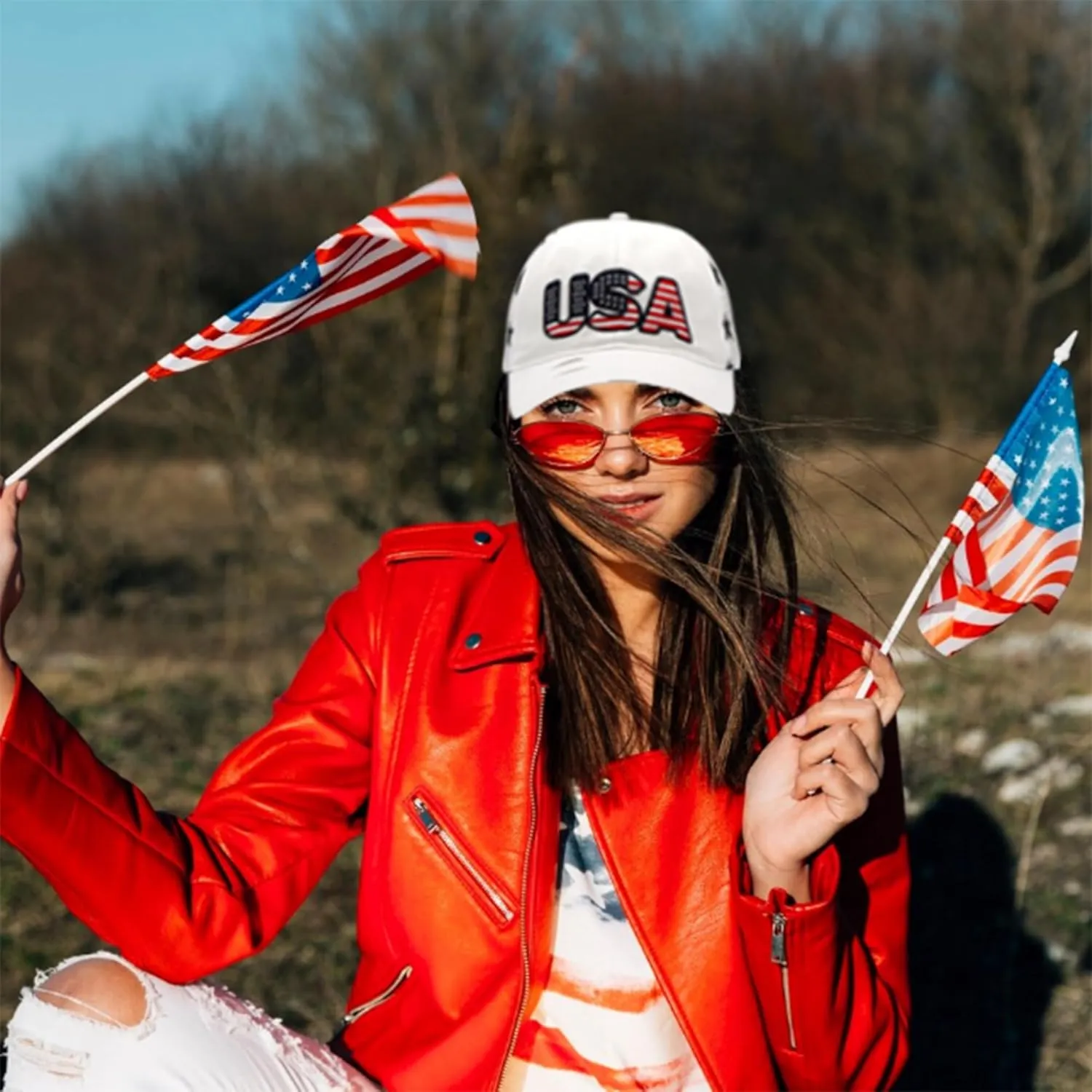 4th of July Hat - American Flag USA Trucker hat for Women Men - Fourth of July Patriotic Hat - 4th of July Accessories