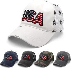 4th of July Hat - American Flag USA Trucker hat for Women Men - Fourth of July Patriotic Hat - 4th of July Accessories