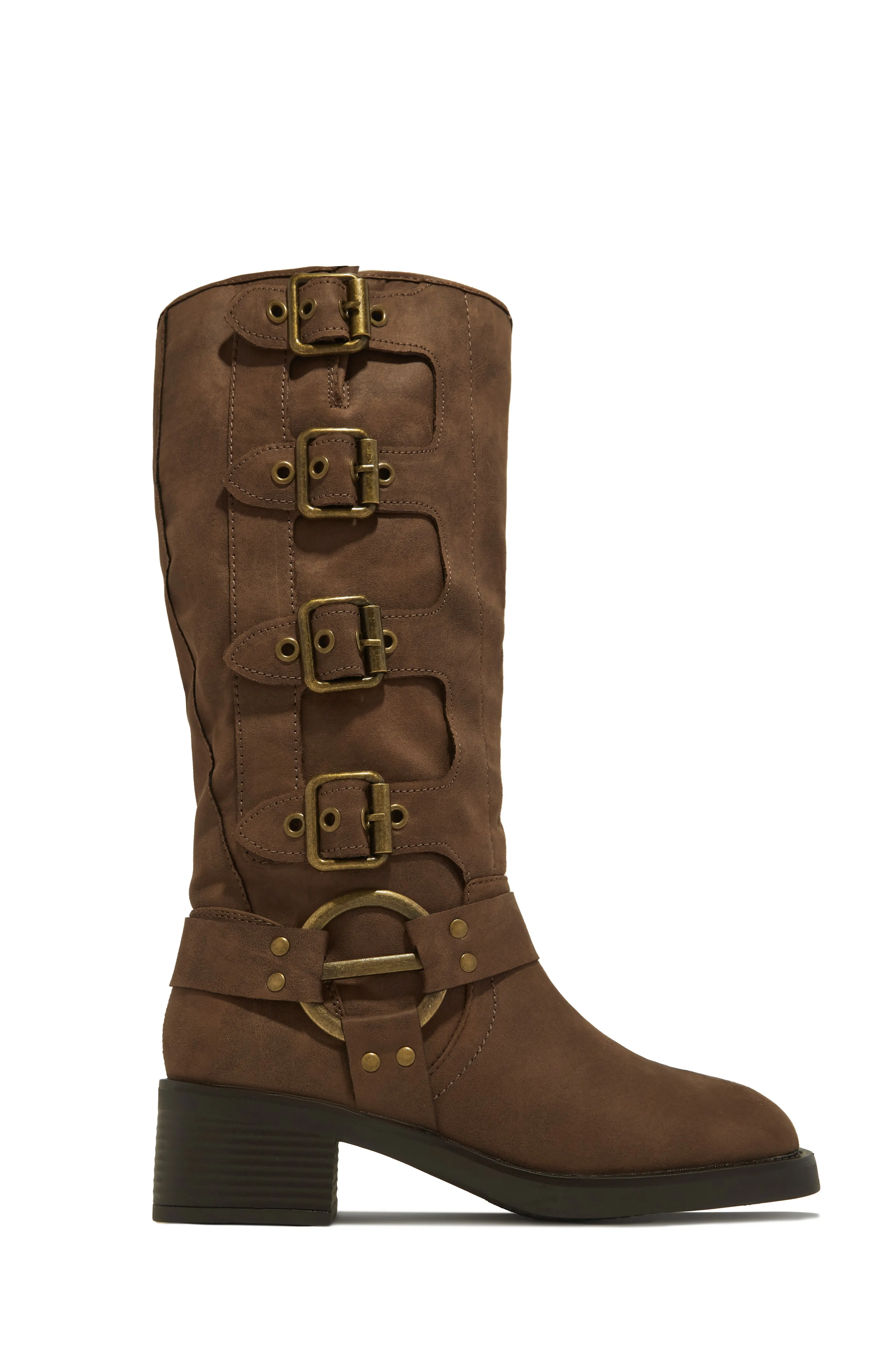 Alixa Motto Boots - Brown