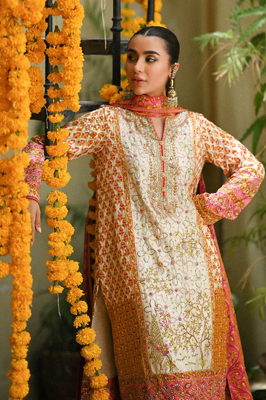 Amaltaas '24 - Twila Ivory Hand Worked Kurta, Izaar, With Block Printed Embellished Dupatta
