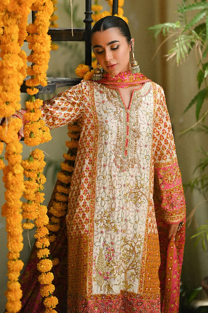 Amaltaas '24 - Twila Ivory Hand Worked Kurta, Izaar, With Block Printed Embellished Dupatta