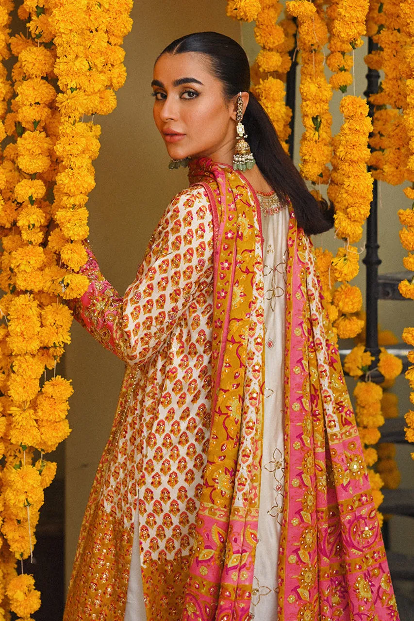 Amaltaas '24 - Twila Ivory Hand Worked Kurta, Izaar, With Block Printed Embellished Dupatta