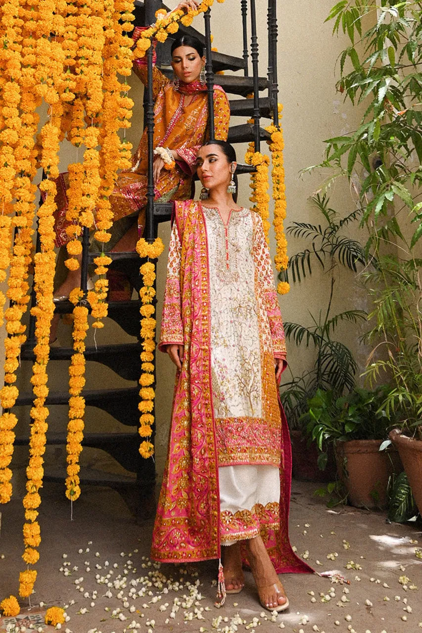 Amaltaas '24 - Twila Ivory Hand Worked Kurta, Izaar, With Block Printed Embellished Dupatta