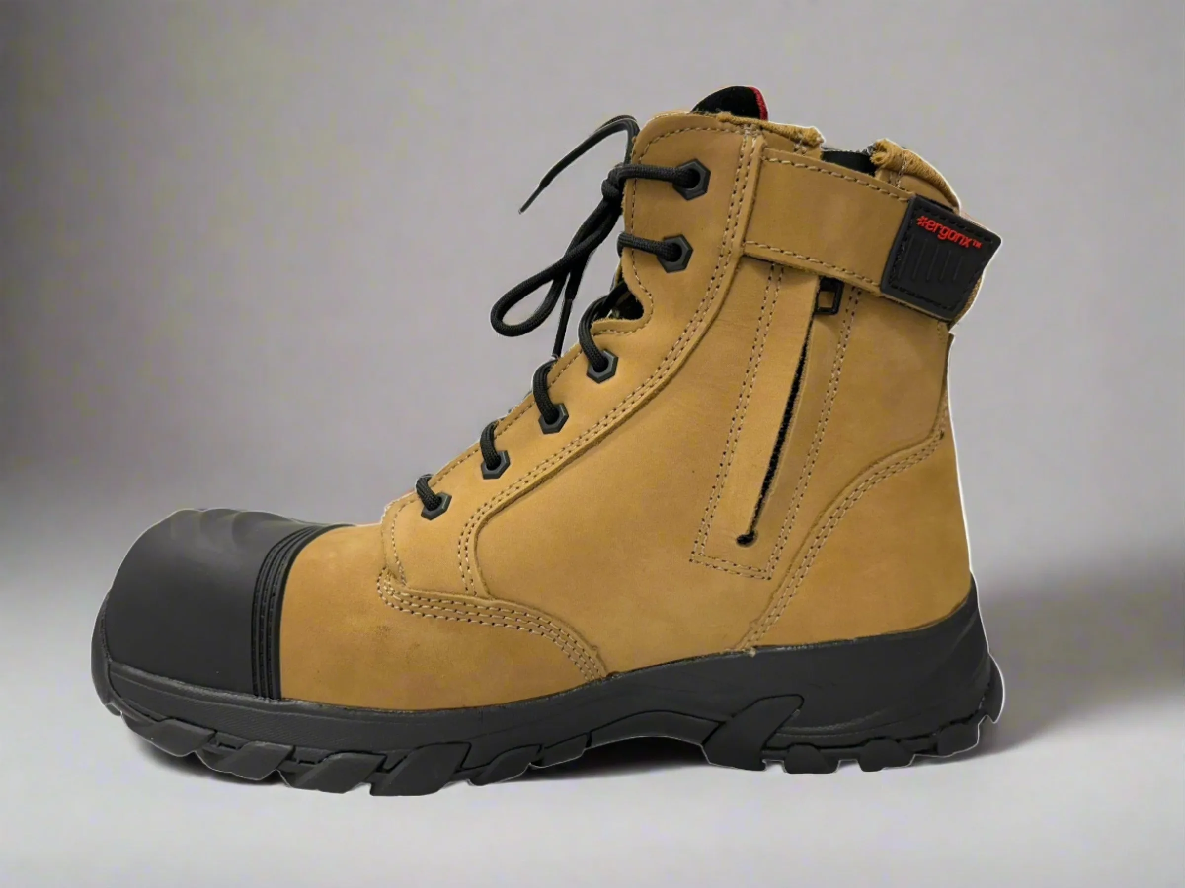 Blue Light Card Tan Lace Up Safety Boots   Socks Bundle
