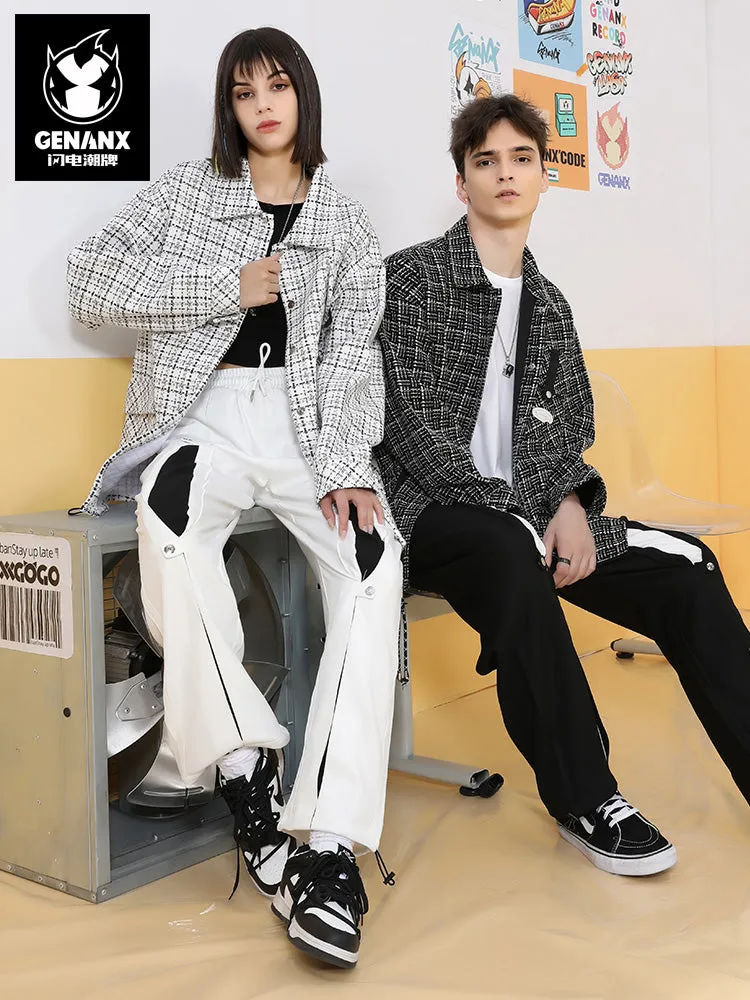 Chanel's style monogram embroidered sticker embellish ribbon multi-pocket jacket