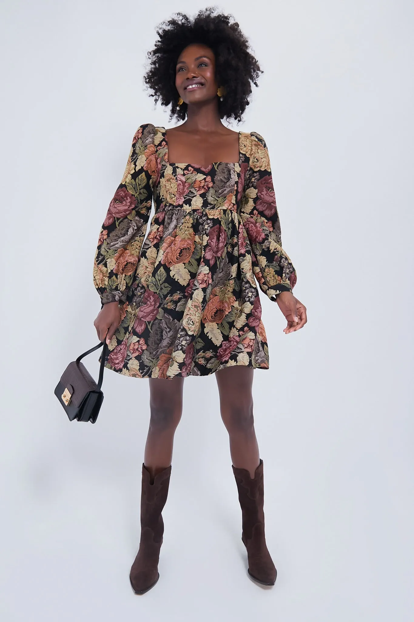Chocolate Multi Fleur Dress