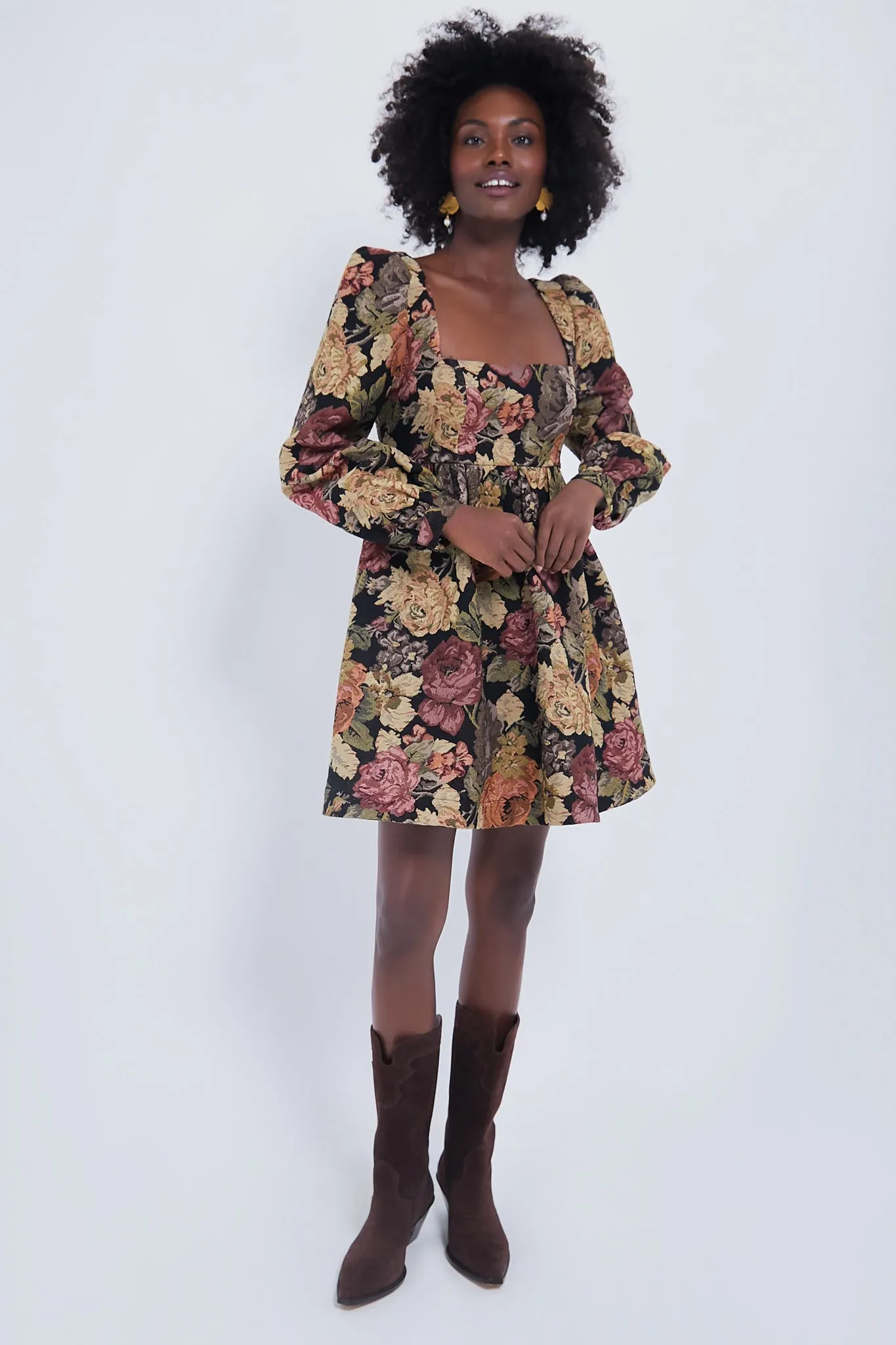 Chocolate Multi Fleur Dress