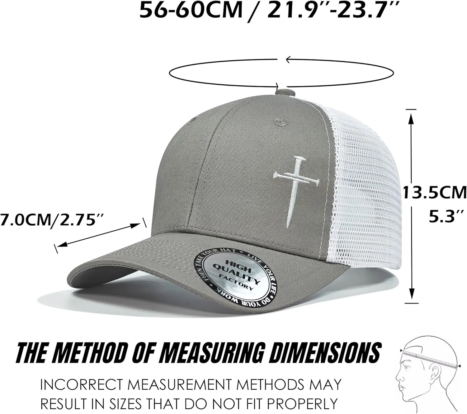 Christian Hats for Men Women,Jesus 3 Nail Cross Hat Christian Religious Gifts for Birthday/Christmas