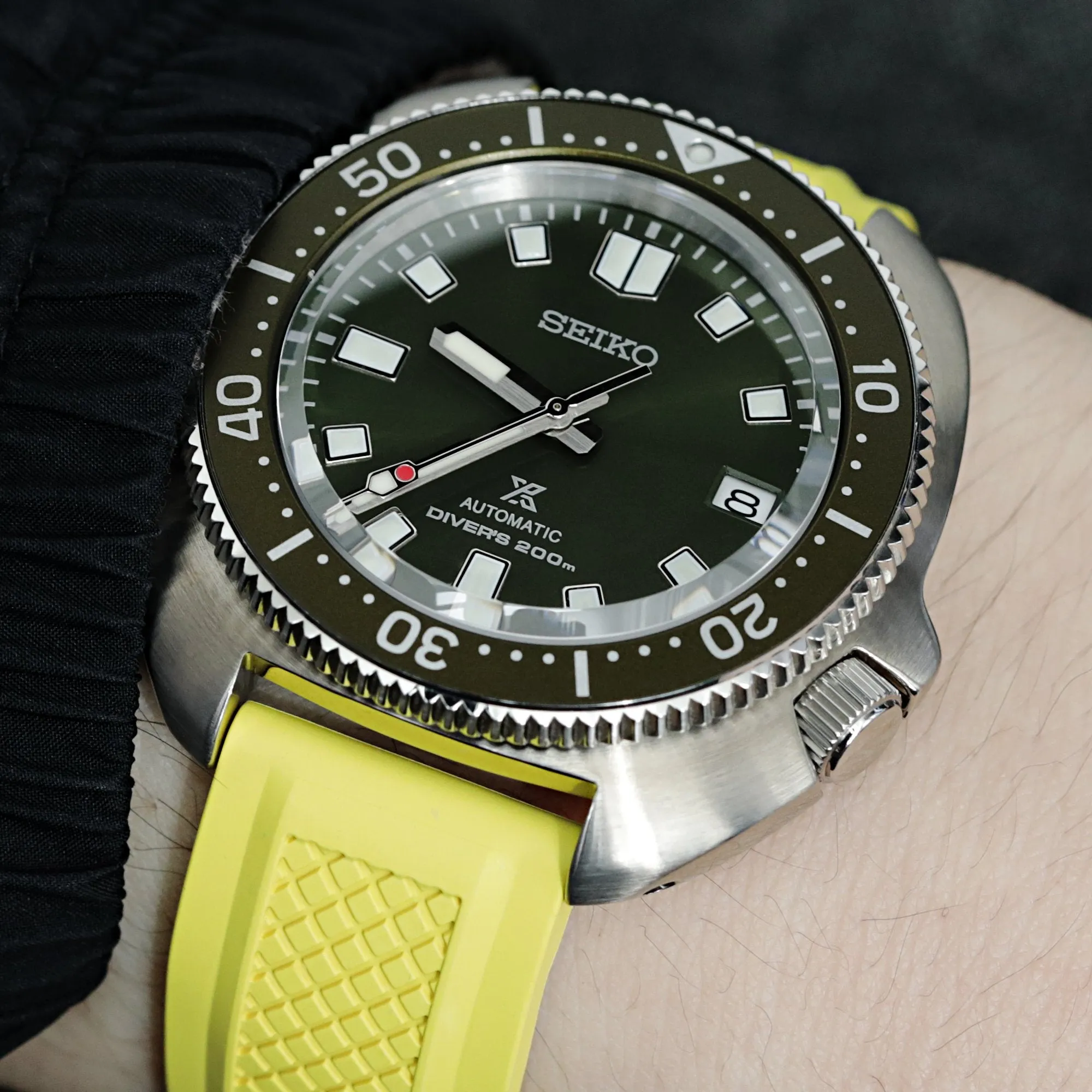 Crisscross Yellow FKM Quick Release Rubber Strap, 20mm or 22mm