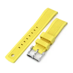 Crisscross Yellow FKM Quick Release Rubber Strap, 20mm or 22mm
