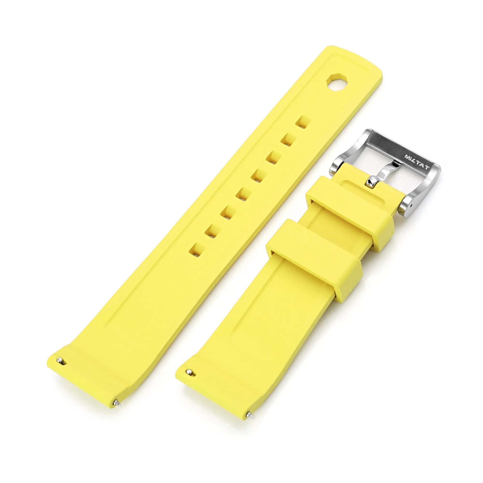 Crisscross Yellow FKM Quick Release Rubber Strap, 20mm or 22mm