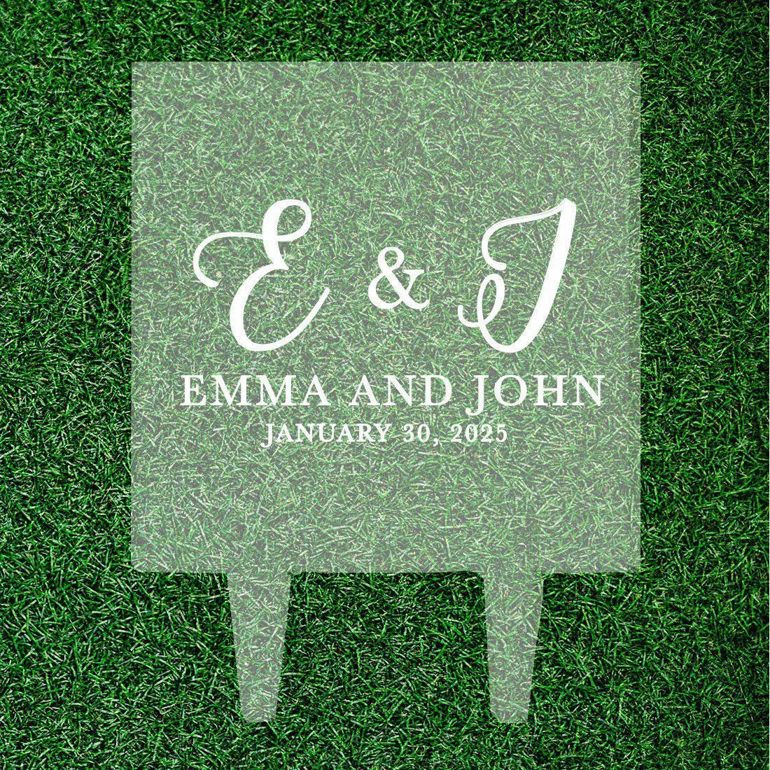 Custom Monogram Letter Initial Square Acrylic Cake Topper Collection