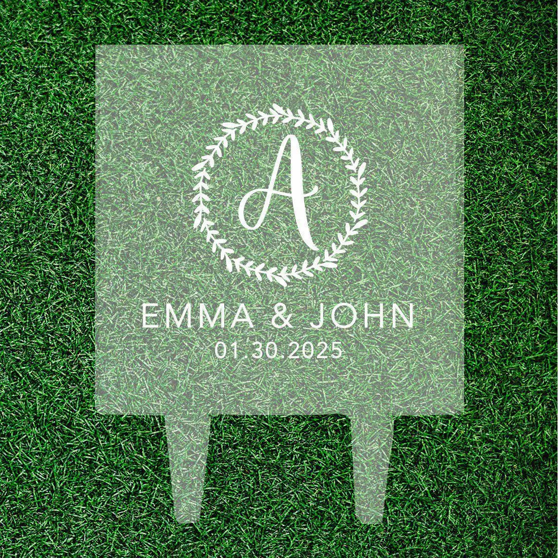 Custom Monogram Letter Initial Square Acrylic Cake Topper Collection