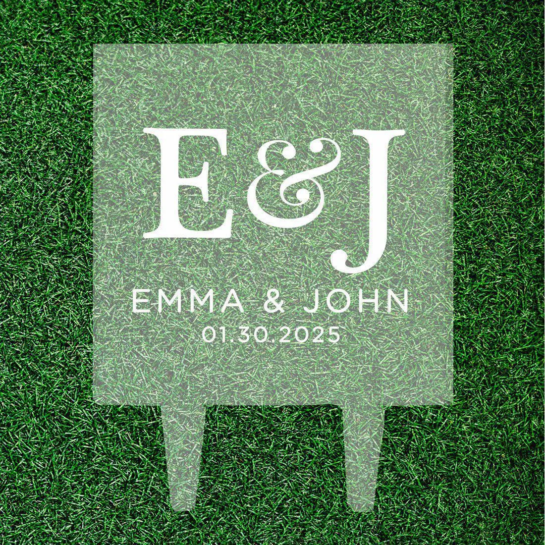 Custom Monogram Letter Initial Square Acrylic Cake Topper Collection
