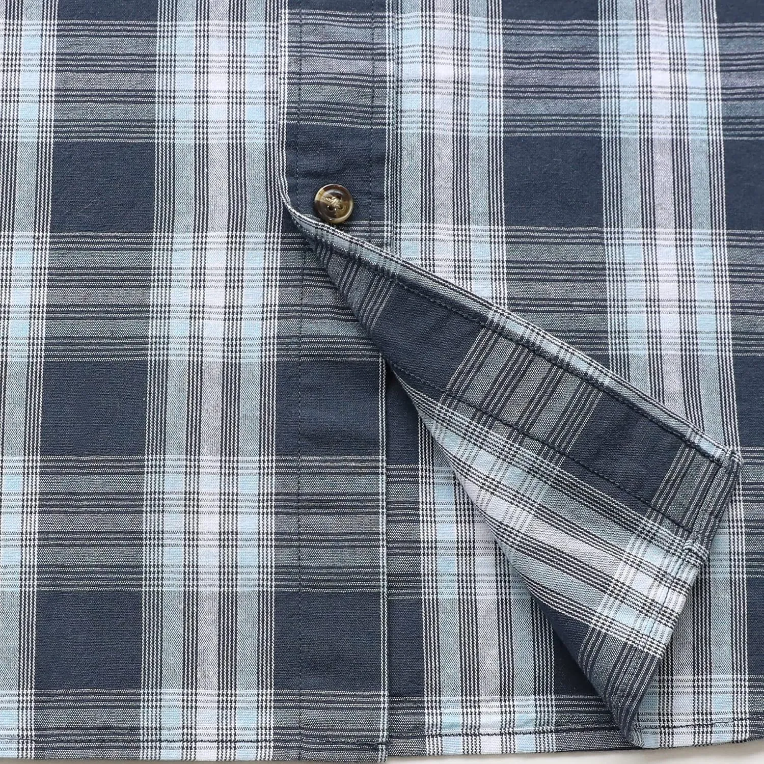 Dubinik? Mens Short Sleeve Button Down Shirts 100% Cotton Plaid Men's Casual Button-Down Shirts with Pocket