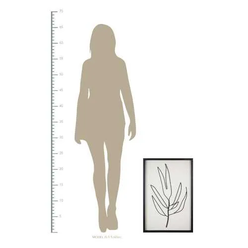 Hand-Painted Leaf Wall Art with Matte Black Finish