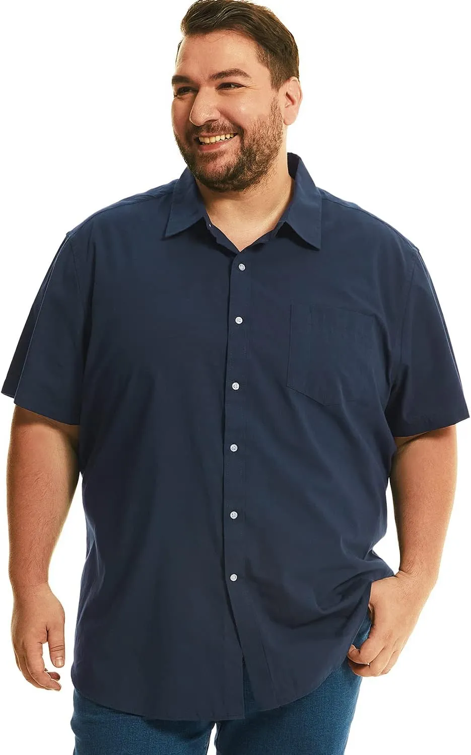 HOdo Big and Tall Mens Cotton Button Down Shirt 2XL-6XL
