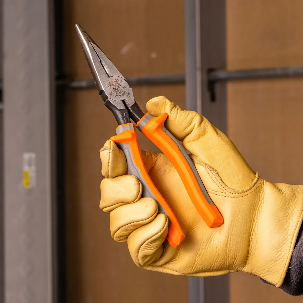 Klein 2038RINS Pliers, Long Nose Side-Cutters, Insulated, 8"