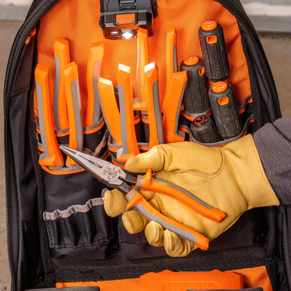 Klein 2038RINS Pliers, Long Nose Side-Cutters, Insulated, 8"