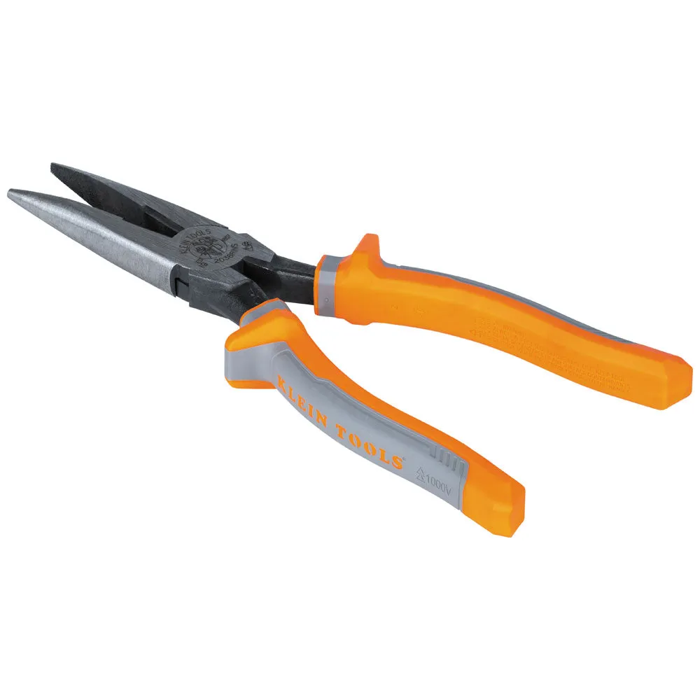 Klein 2038RINS Pliers, Long Nose Side-Cutters, Insulated, 8"
