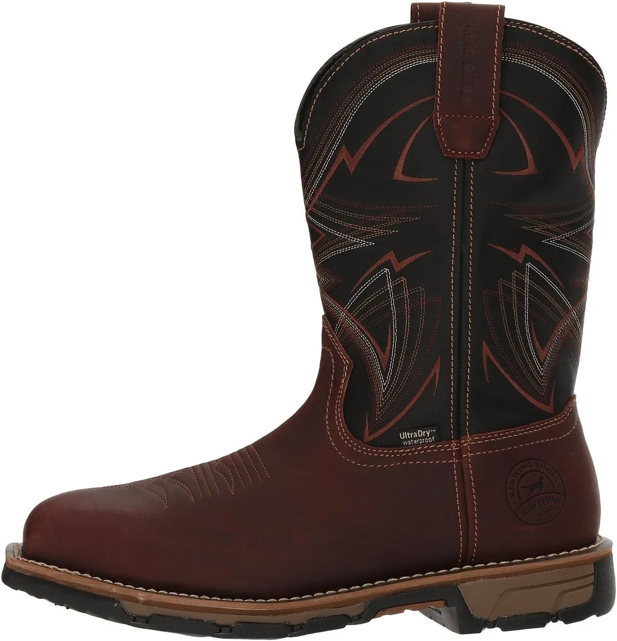 Marshall 11" Waterproof Steel-Toe Pull-On Work Shoes EH Irish Setter , color Brown/Black