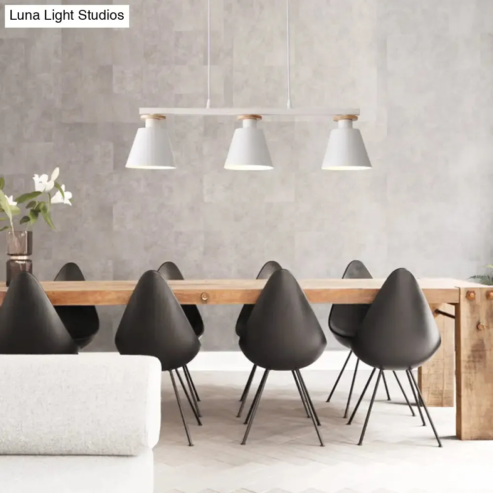 Metal 3-Light Island Pendant for Dining Room: Trifle Cup Design with Macaron Colors