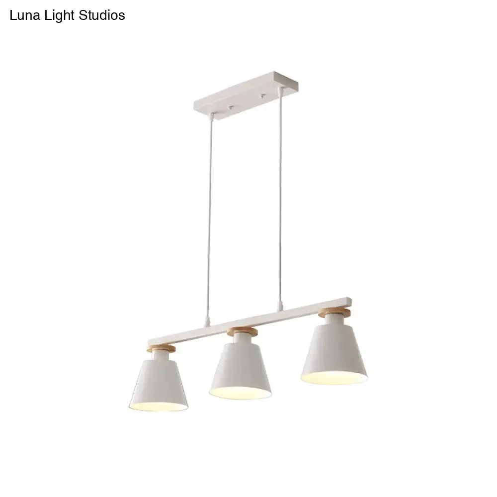 Metal 3-Light Island Pendant for Dining Room: Trifle Cup Design with Macaron Colors
