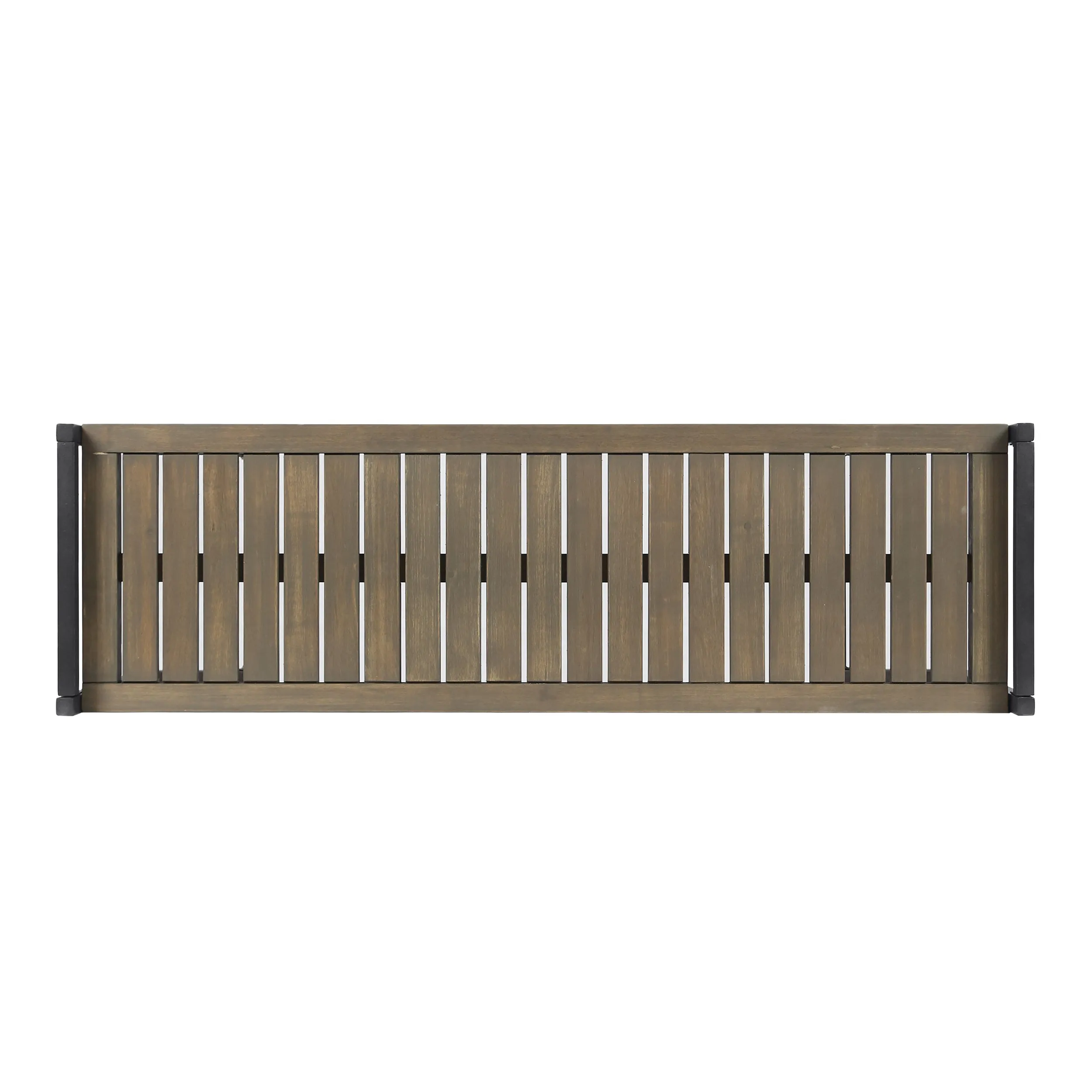 Noel Outdoor Industrial Acacia Wood and Iron Bench