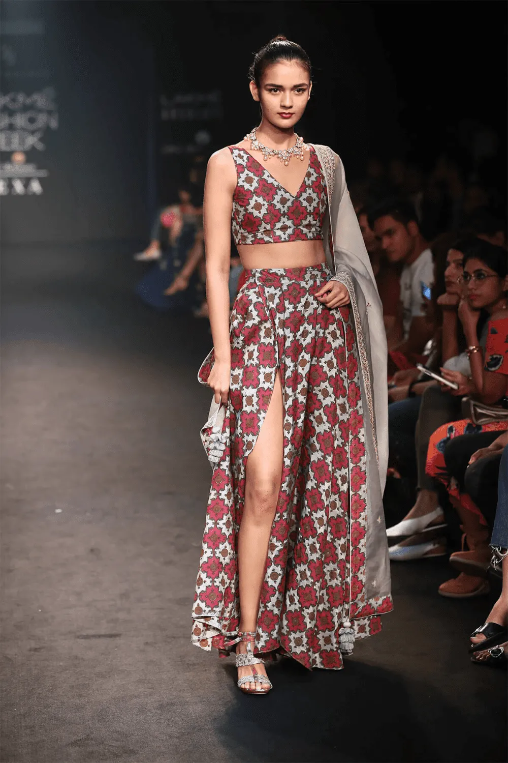 Printed Skirt With Top & Dupatta