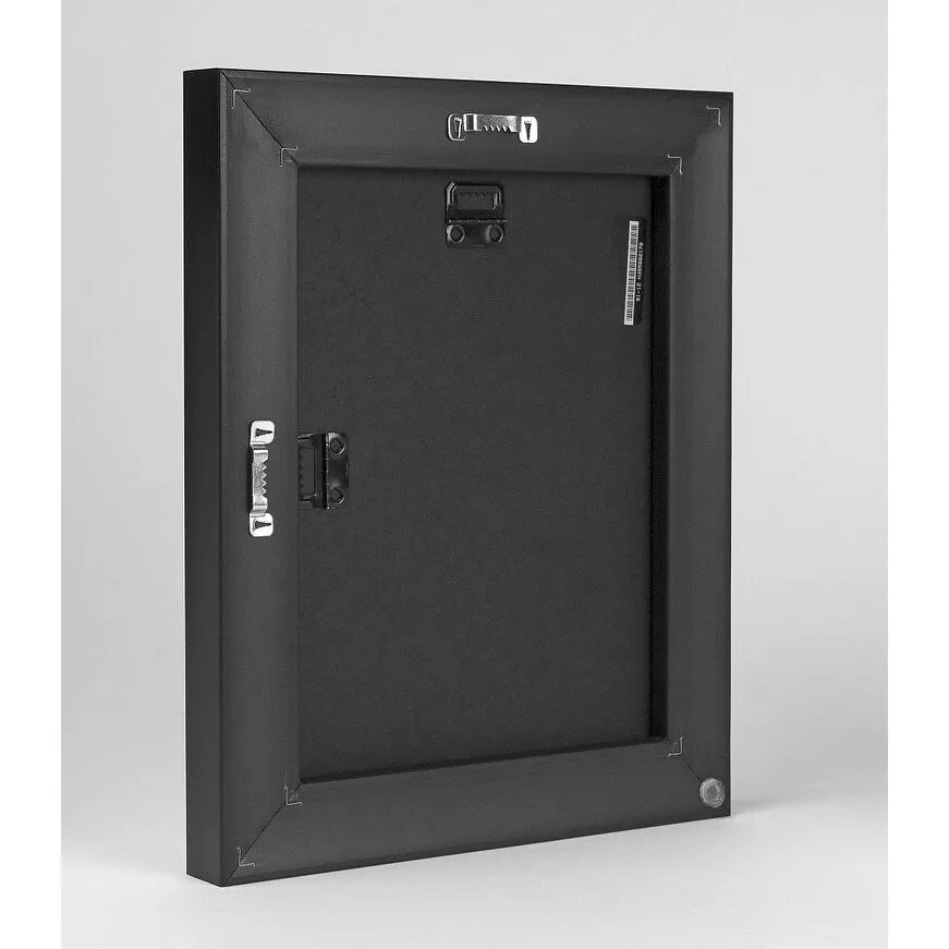 "A door and a mottled wall" Black Float Frame Canvas Art