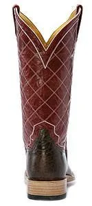 Rod Patrick Antique Mocha Bison Broad Square Toe Boots