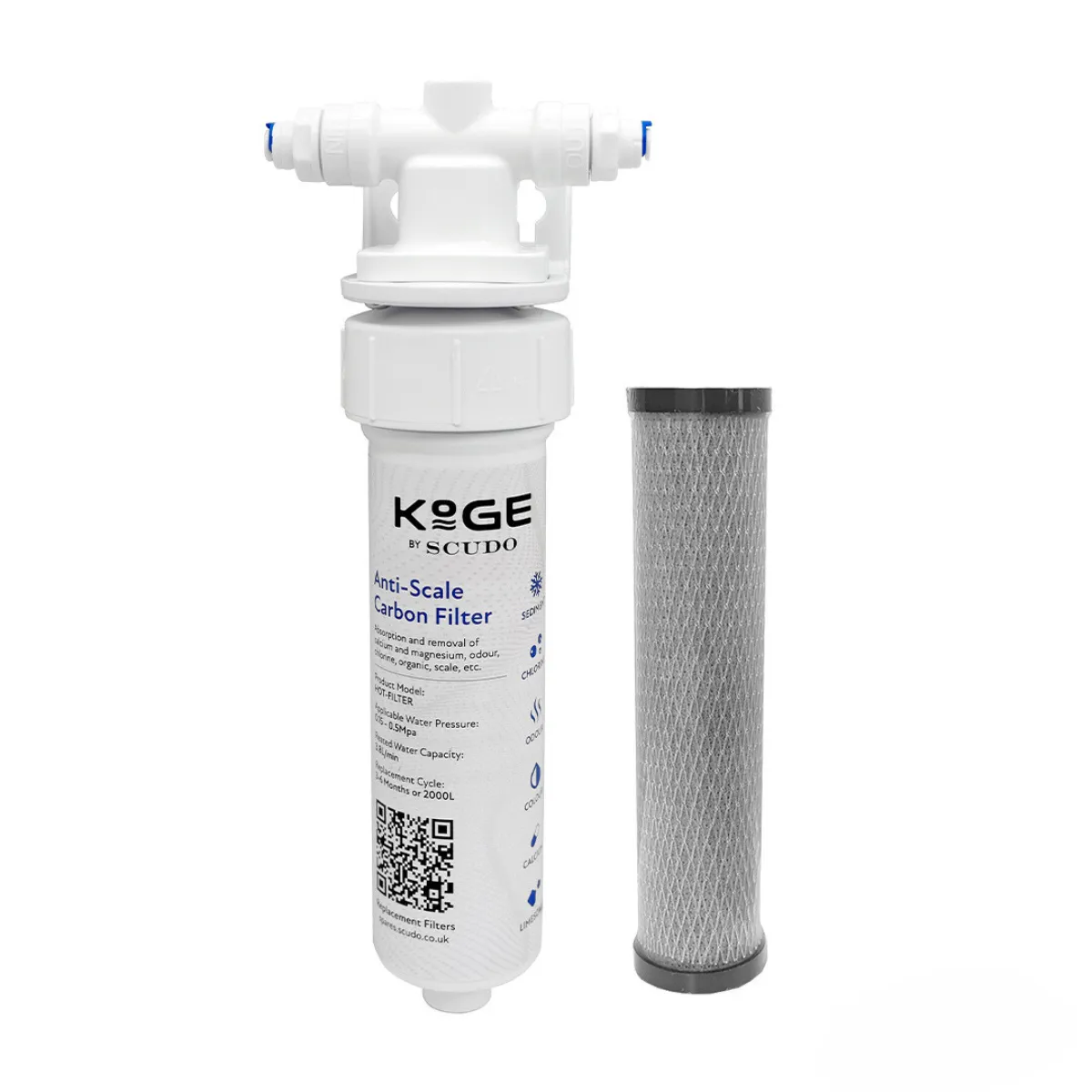 Scudo KoGE 3-in-1 Square Spout Boiling Water Tap Pack in Black - HOTPACK005