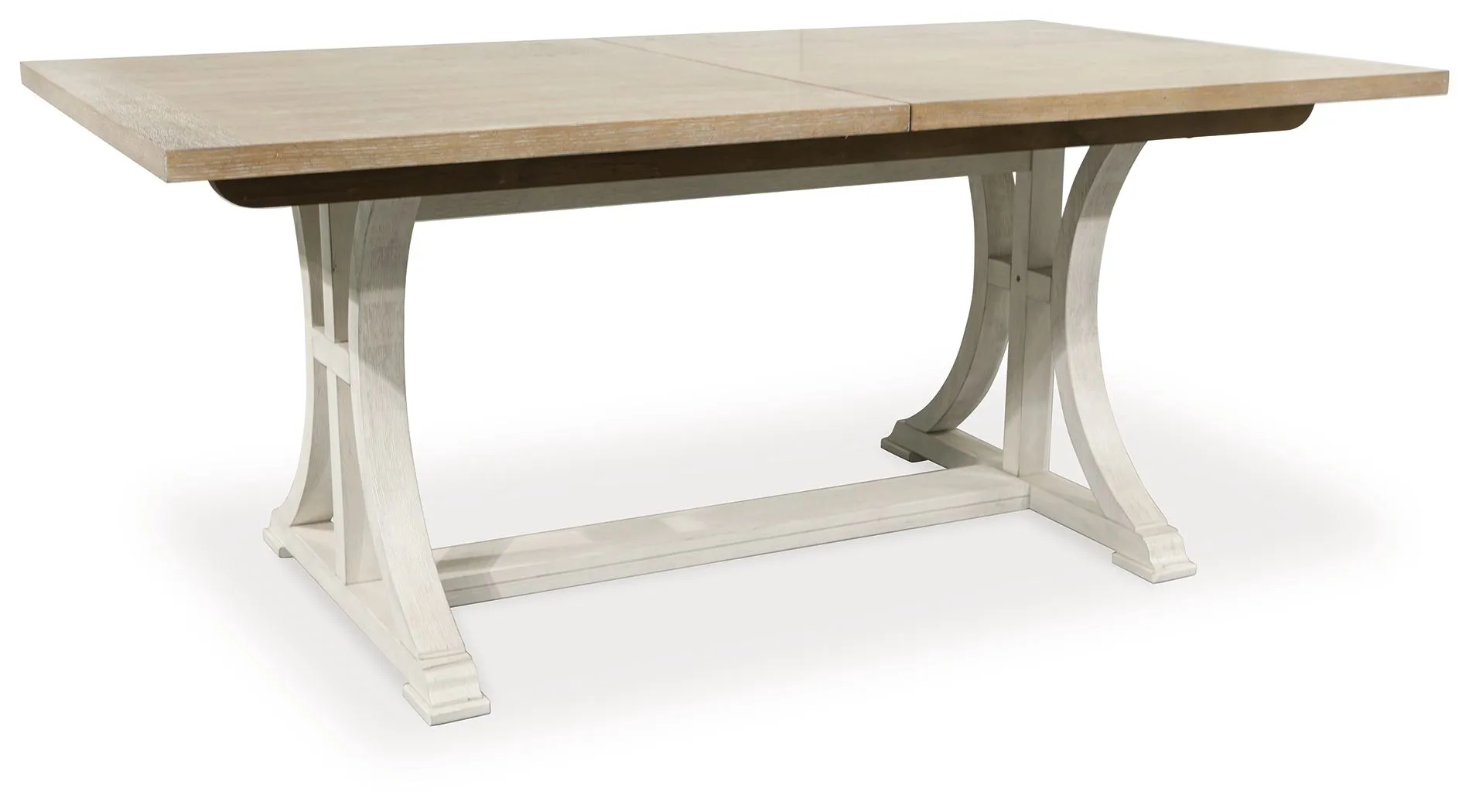 Shaybrock - Antique White / Brown - Rectangular Dining Room Extension Table