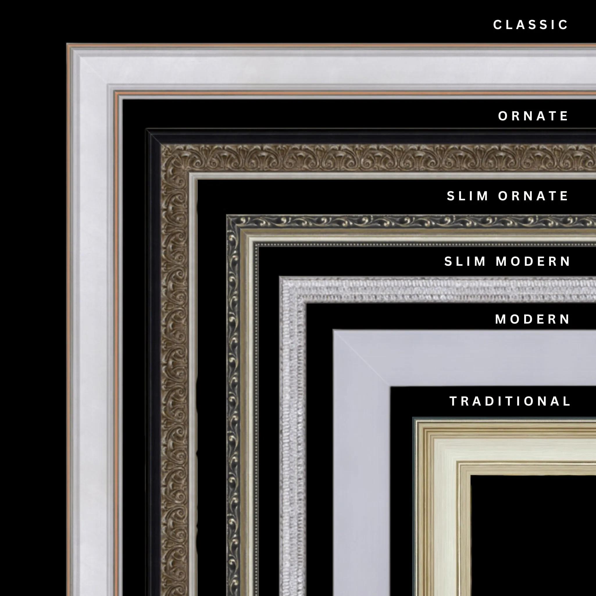 Silver 46x44 Picture Frame Ornate Traditional Classic Antique