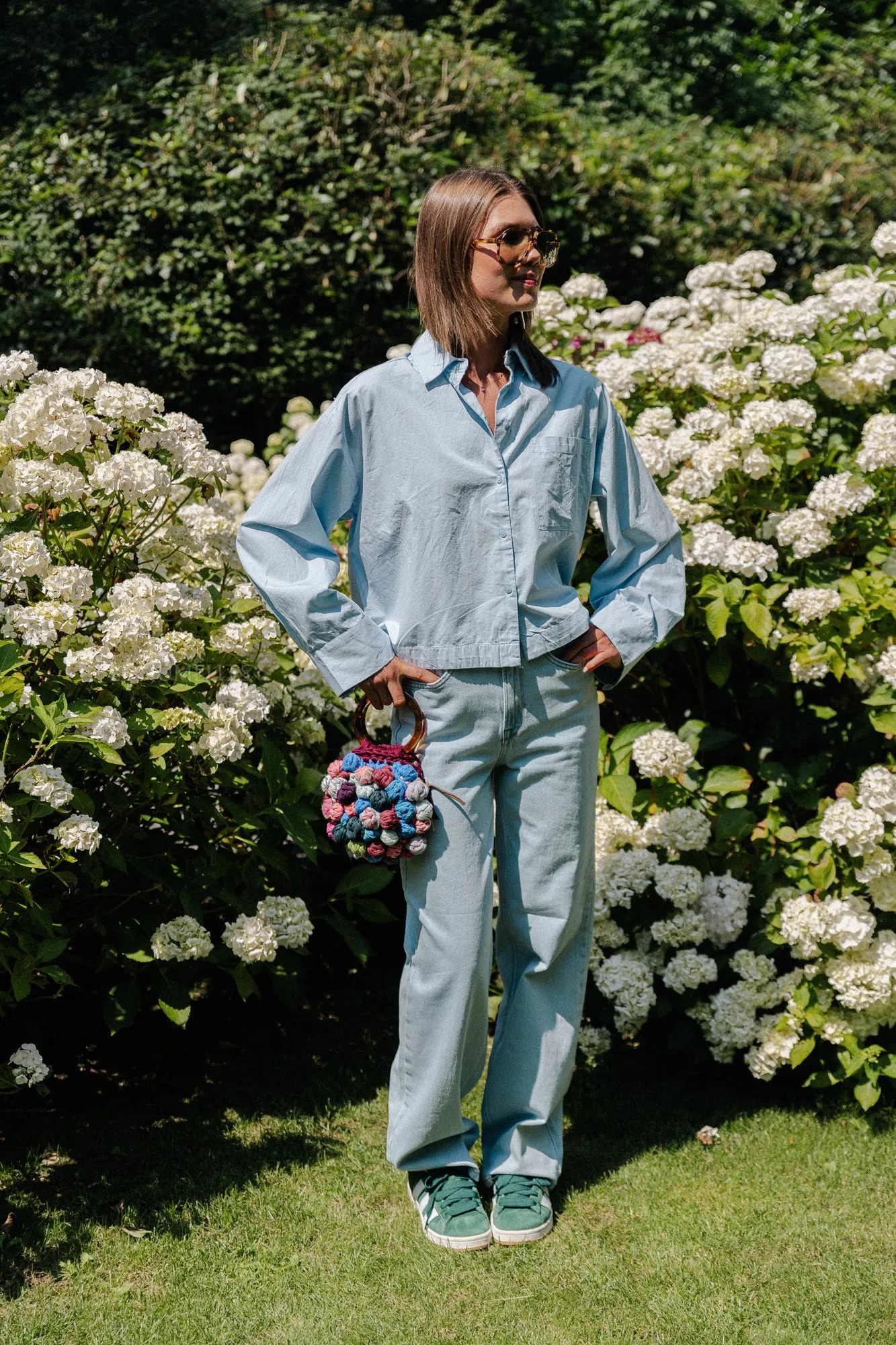 SLFAlice wide long jeans sky blue