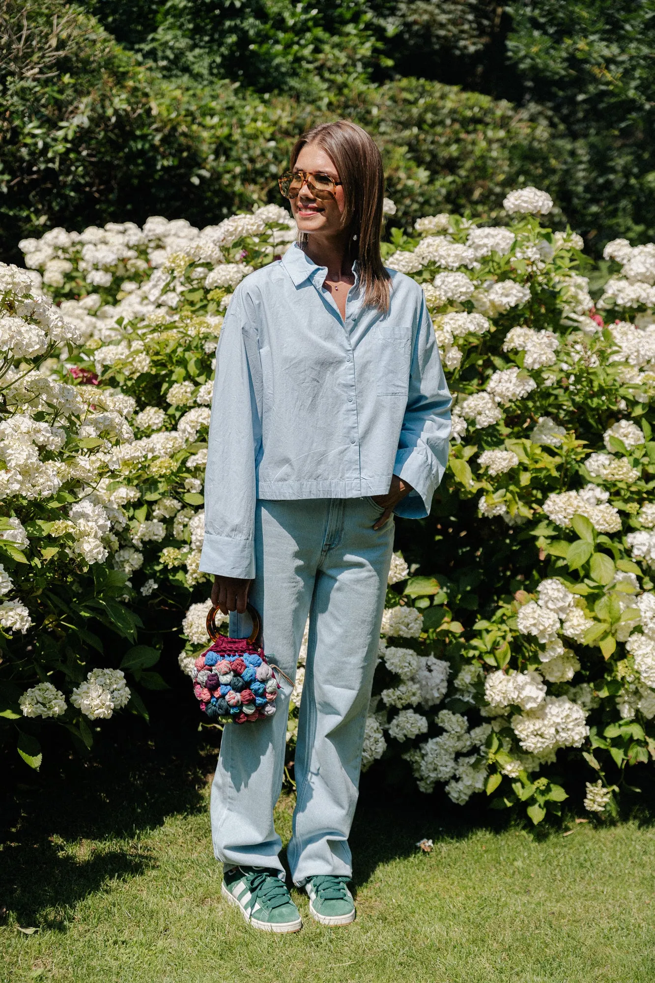 SLFAlice wide long jeans sky blue