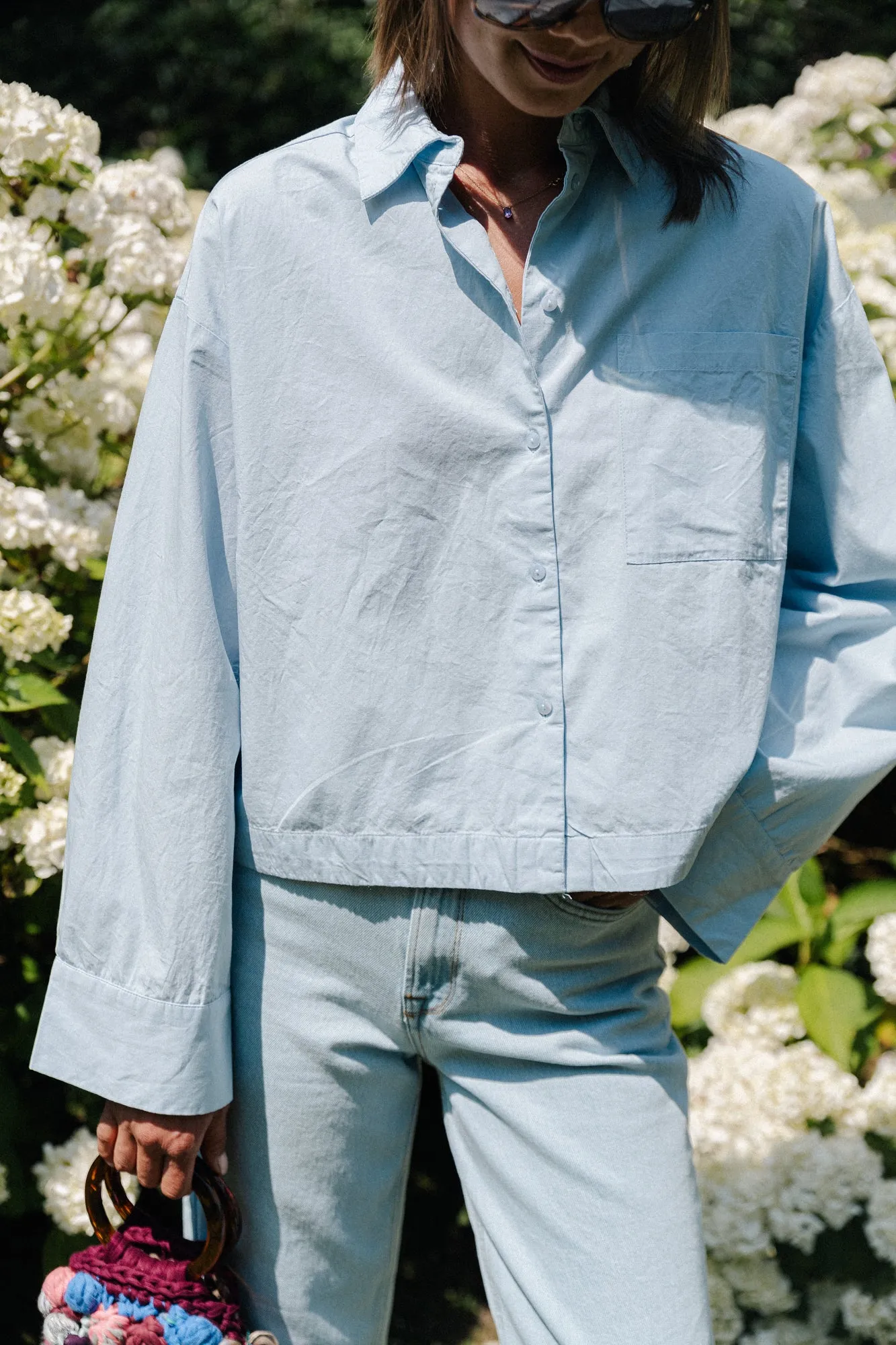 SLFAlice wide long jeans sky blue