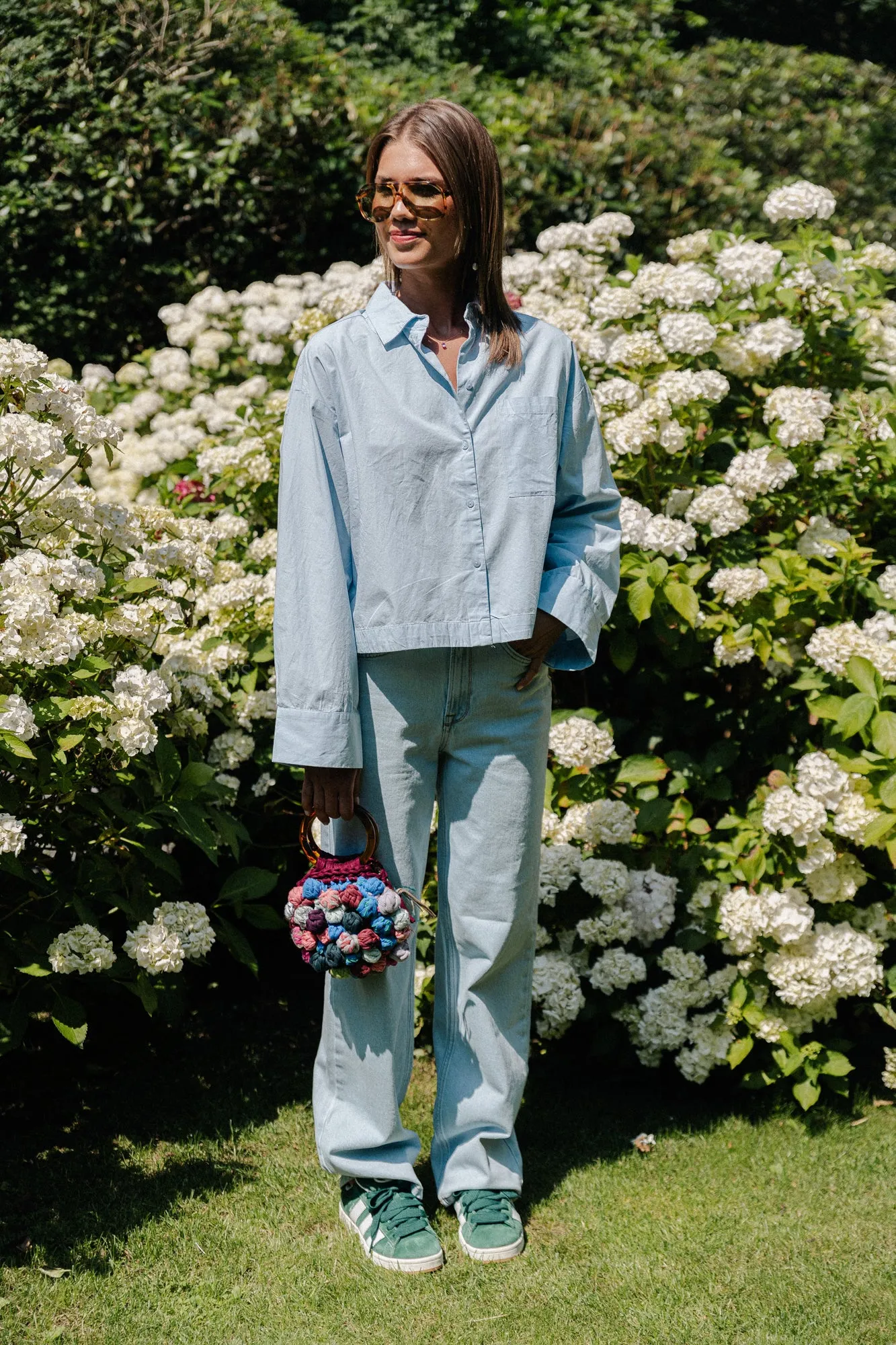 SLFAlice wide long jeans sky blue
