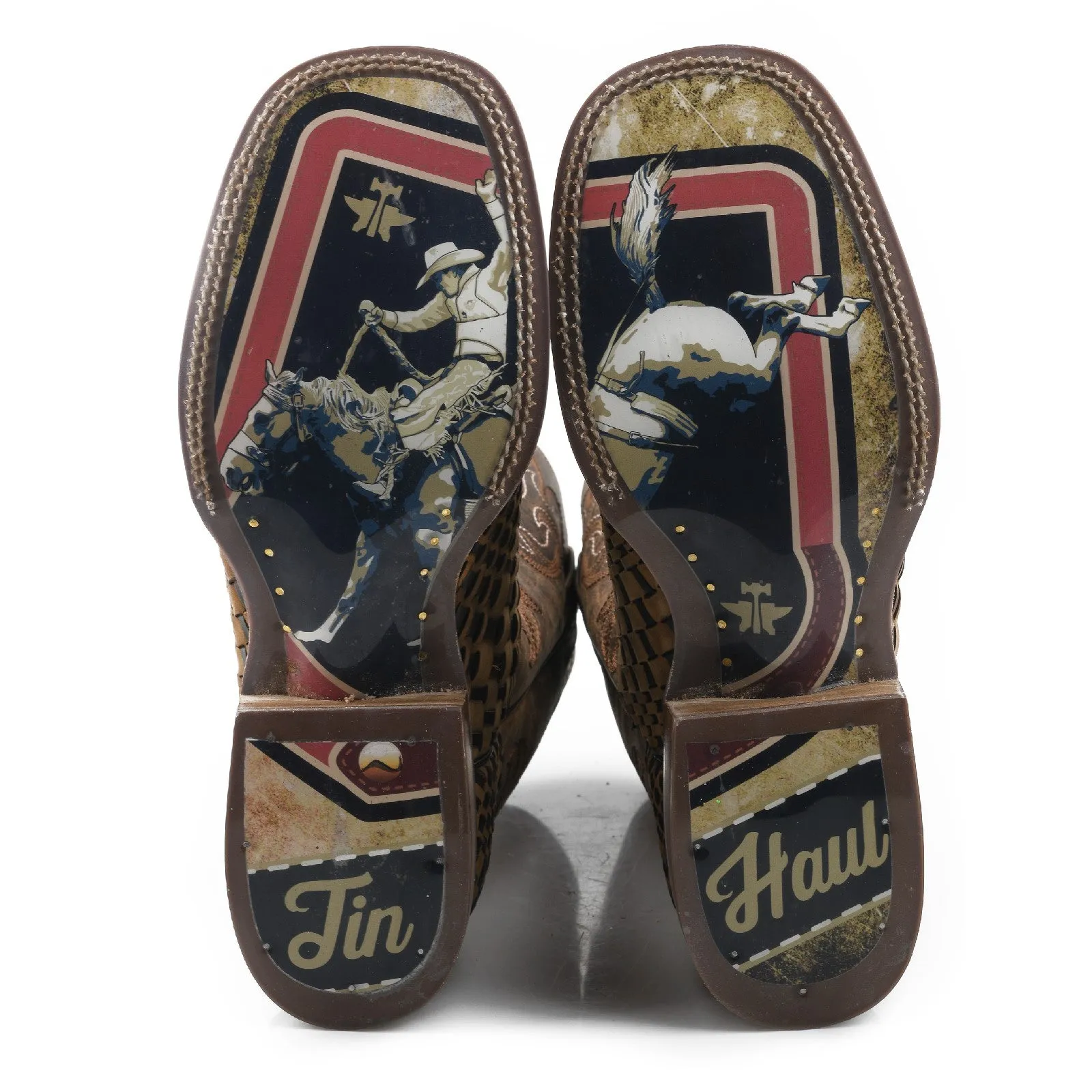 Tin Haul Men's Dream Weaver / Bronc Rider Square Toe Boots 0475