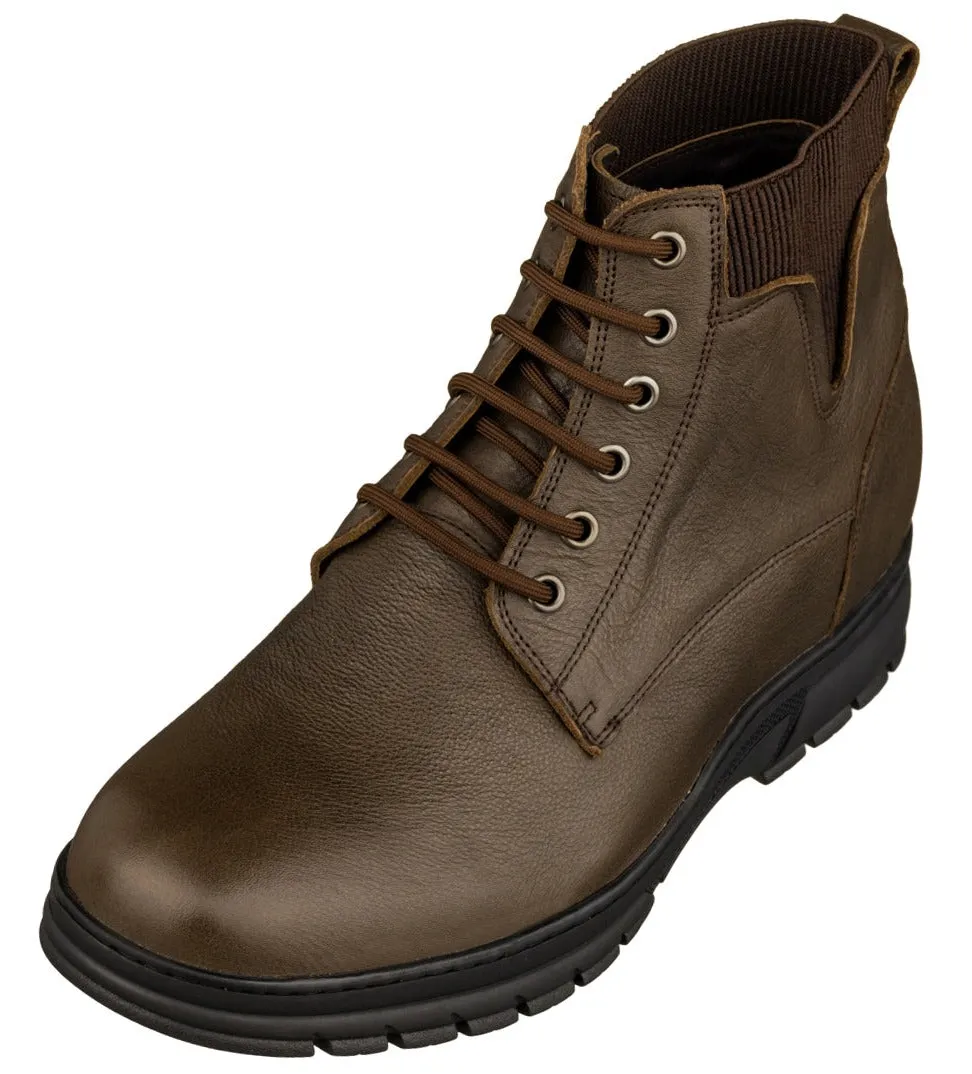 TOTO - K84016 - 2.8 Inches Taller (Chocolate Brown) - High Top Work Boots