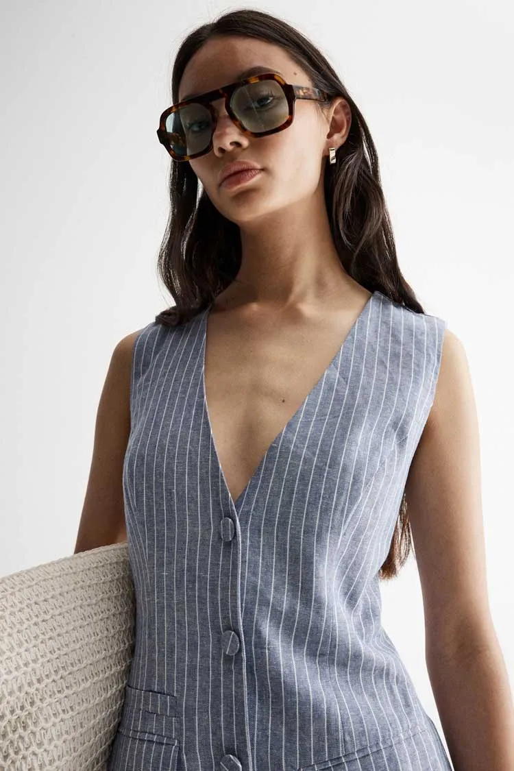 Venice Dress in Blue Stripe