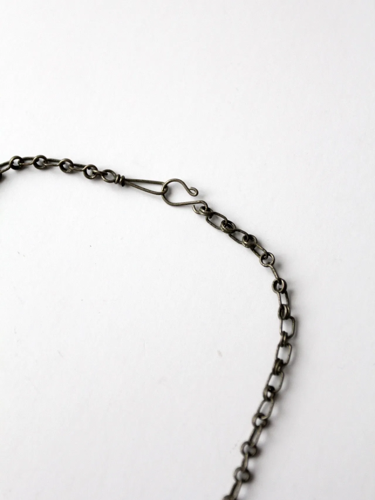 vintage 70s filigree and stone necklace