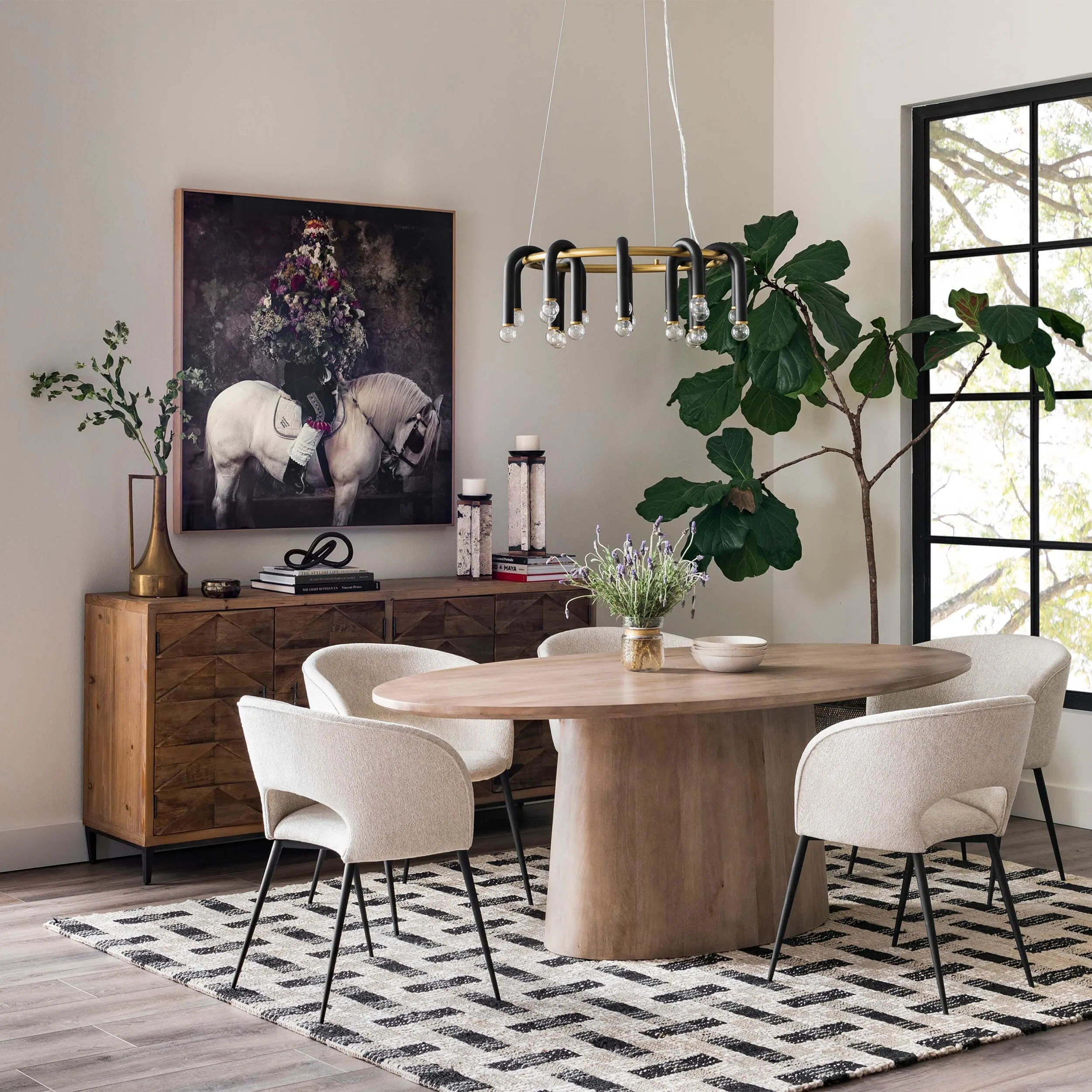 Whit 20 Light Chandelier, Aged Brass/Black