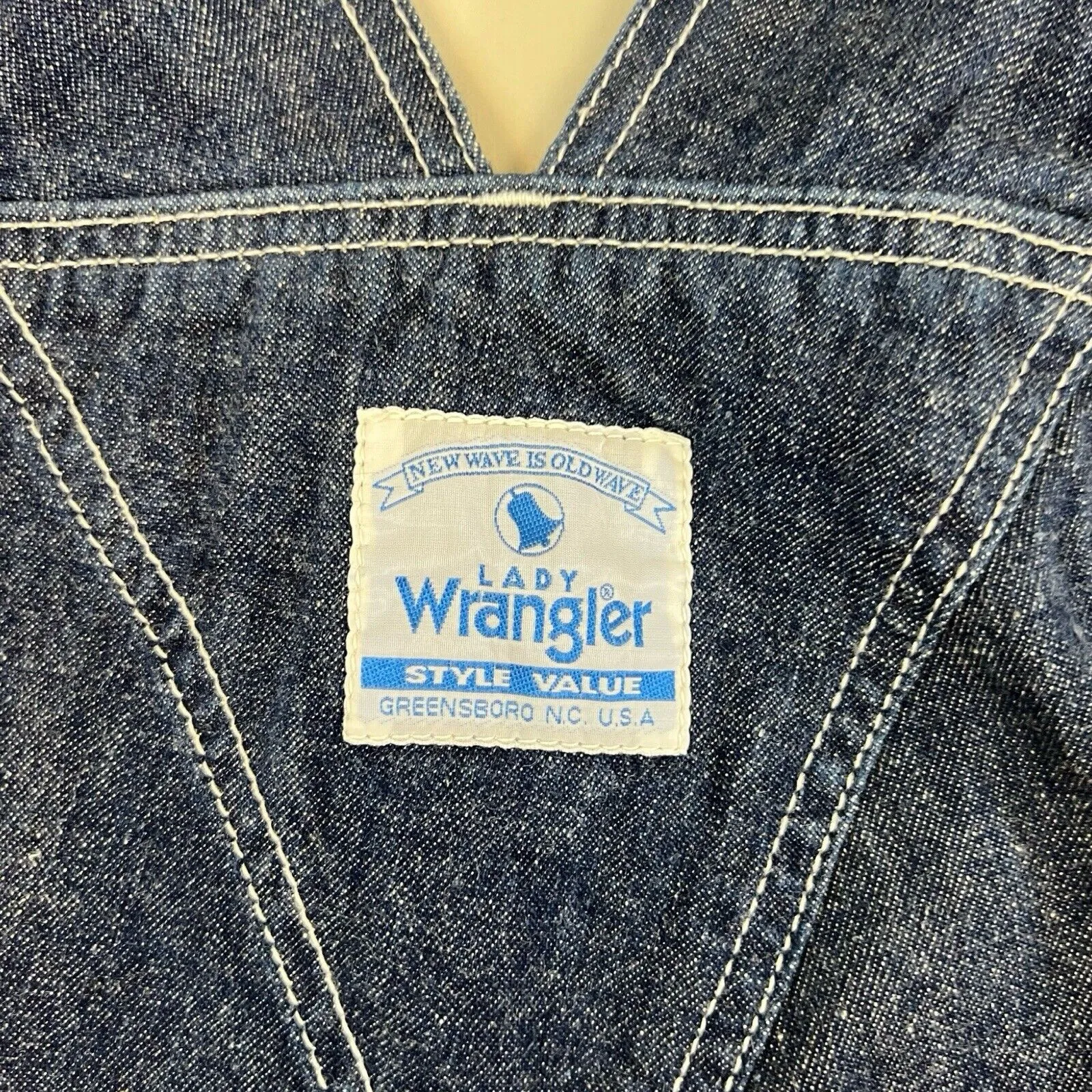 WRANGLER BLUE BELL LADIES DENIM DUNGAREES ROCKABILLY USA WORKWEAR LADY 34”W 34”L