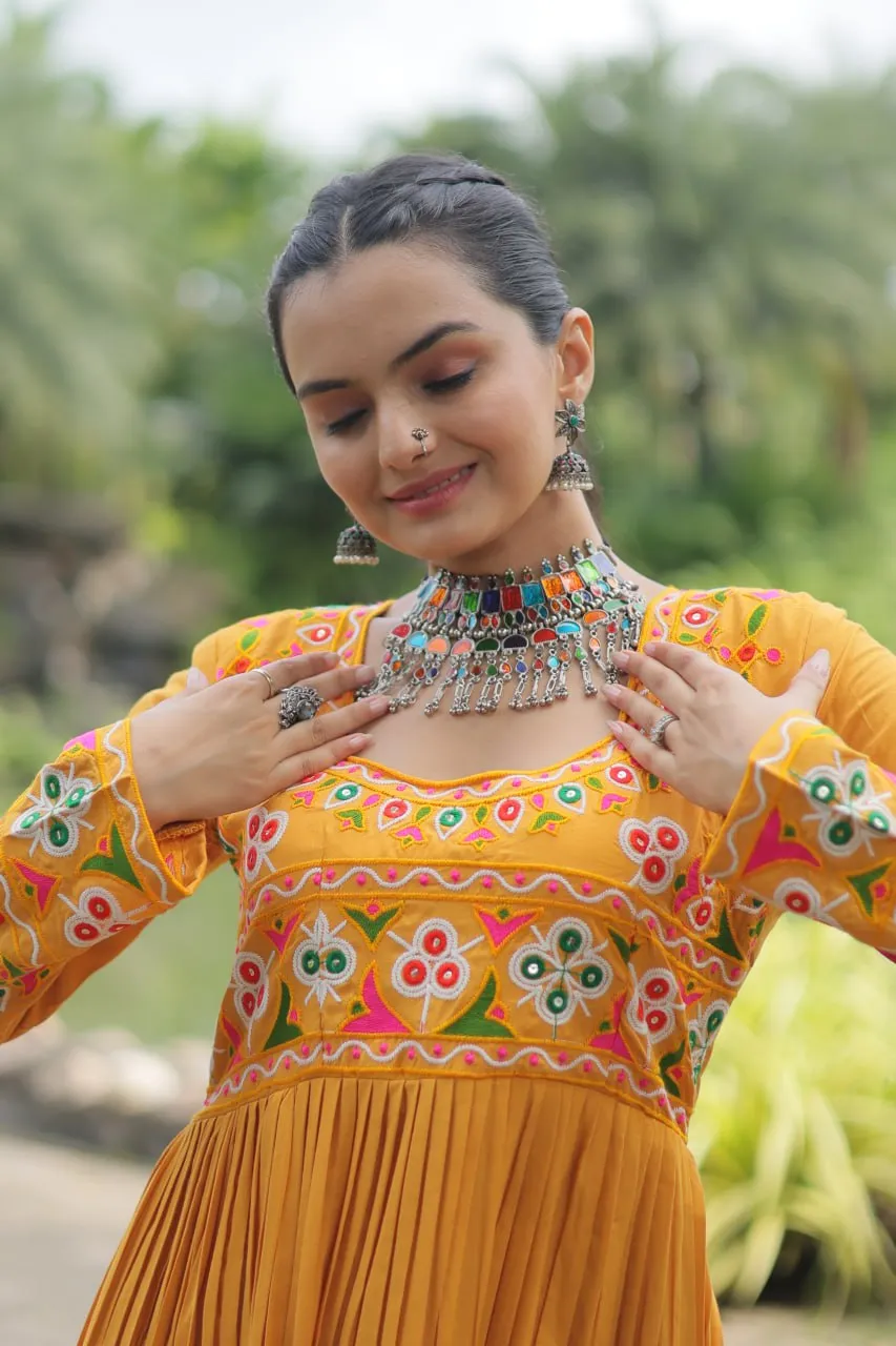 Yellow Designer Printed Kurti